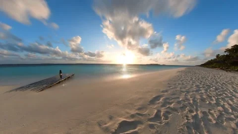 Timelapse of a Sunset, Maldives, Indian Ocean Stock Footage