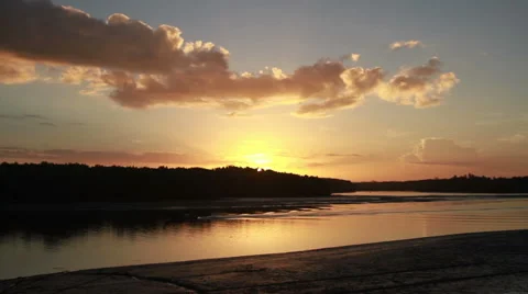 Timelapse sunset of Mekong River. Stock Footage 48689415