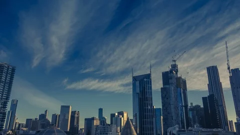 Timelapse sunset in Melbourne Stock Footage 100431755