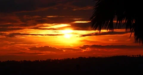 Timelapse Sunset mountain range beautiful landscape mist, dusk golden Stock Footage 309506007