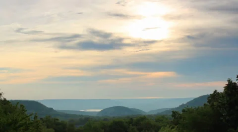 Timelapse sunset in the mountains. Cave city Chufut-Kale Stock Footage 33249958
