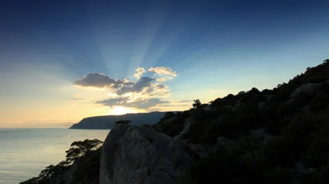 Timelapse sunset in the mountains.  Stock Footage 29807104