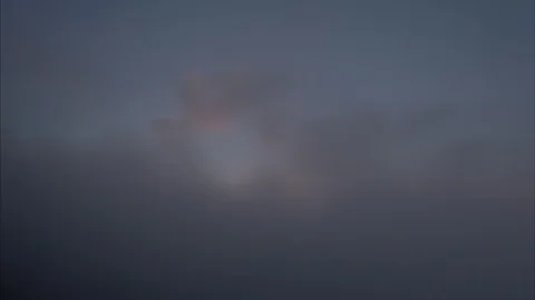 Timelapse sunset in the mountains range, fog moving fast. Stock Footage 119955785