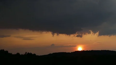Timelapse sunset with moving clouds Stock Footage 79437705