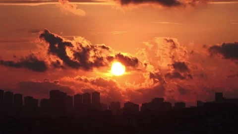 Timelapse sunset with moving clouds Stock Footage 140320613