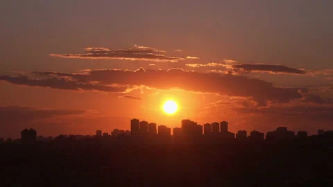 Timelapse sunset with moving clouds over city, Turkey Video stock 165138096