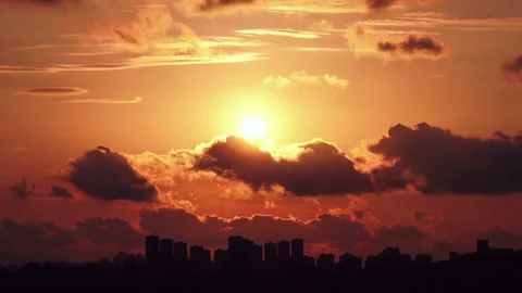 Timelapse sunset with moving clouds, Turkey Video stock 140319273