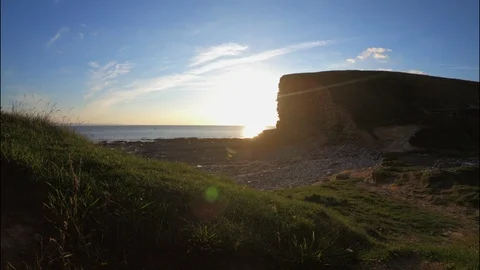 Timelapse sunset nash point beautiful and relaxing footage Stock Footage 94926948