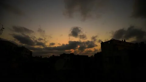Timelapse sunset to night claoud a Stock Footage 159187774