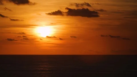 Timelapse of sunset with ocean and cloudy sky landscape, Bali, Indonesia Stock Footage 140276539