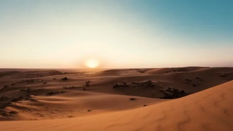 Timelapse of sunset in the Oman desert Stock Footage 336495741