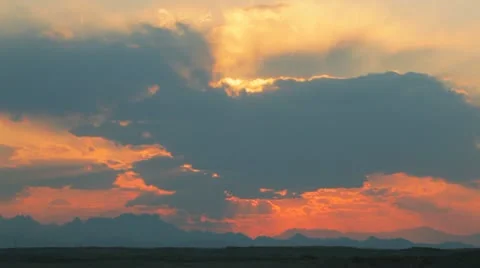 Timelapse sunset in orange sky Stock Footage 22636214