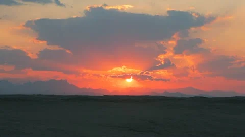 Timelapse sunset in orange sky Stock Footage 22636225
