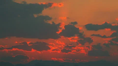 Timelapse sunset in orange sky Stock Footage 22636232