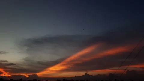Timelapse Of Sunset With Orange Sky Vídeo Stock 167278276