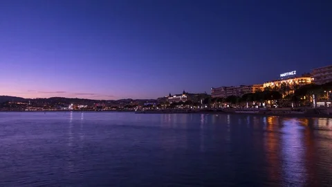 Timelapse of the Sunset over bay of Cannes 스톡 동영상 81582727