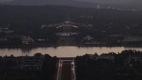 Timelapse Sunset Over Canberra, Australia Video stock 307895048