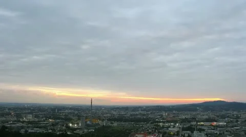 Timelapse of Sunset over City Video stock 18197365