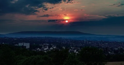 Timelapse Sunset over city Stock Footage 82383874