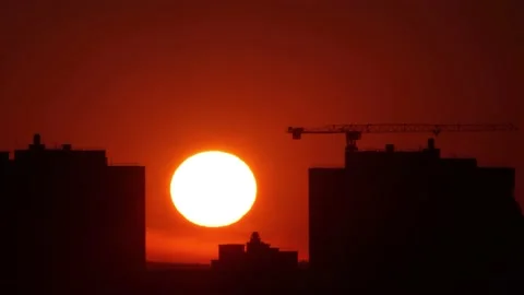 Timelapse. Sunset over the city. Stock Footage 130838969