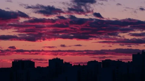 Timelapse of sunset over the city Stock Footage 130860697