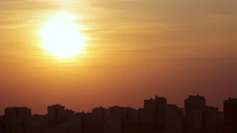 Timelapse of sunset over the city Stock Footage 130870520