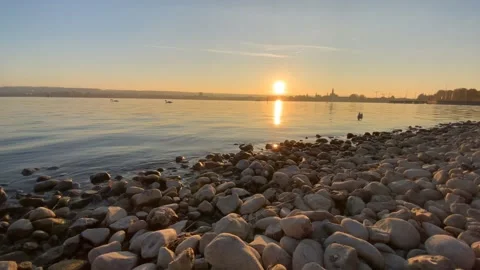 Timelapse of a Sunset over the Lake of Constance Stock Footage 171430050