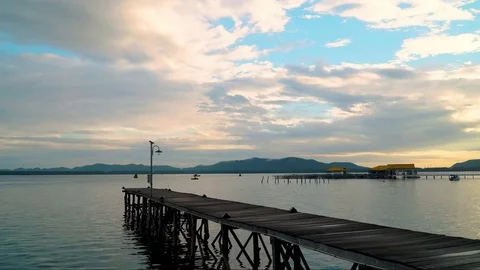 Timelapse of sunset over the lake Stock Footage 83213124