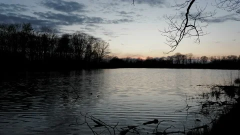 Timelapse - sunset over the lake Stock Footage 236857323