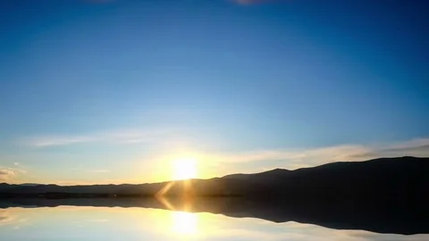 Timelapse, Sunset over the lake in the mountains. Stock Footage 82303716