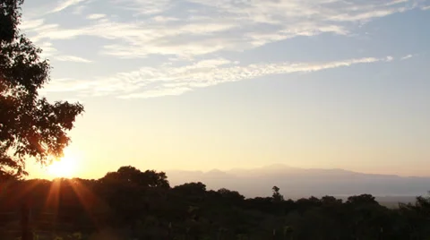 TIMELAPSE SUNSET OVER MOUNTAIN Stock Footage 32865174