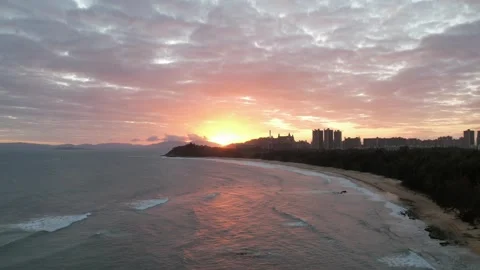 Timelapse of Sunset Over the Ocean from the Beach Stock Footage 311174768