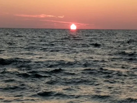 Timelapse sunset over the ocean Stock Footage 81039680