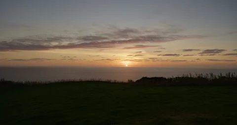 Timelapse of a sunset over the ocean in Sao Miguel, Azores Stock Footage 271027112