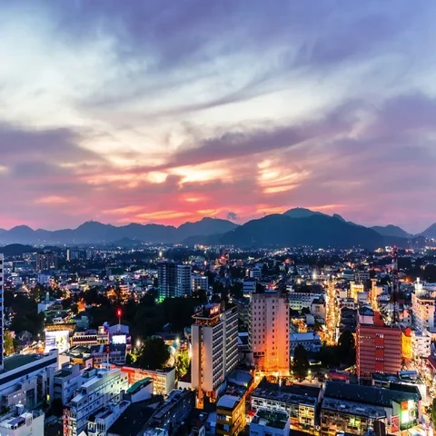 Timelapse of sunset over the Phuket Town, Thailand 스톡 동영상 69551157