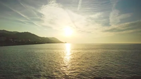 Timelapse of Sunset Over Rize and the Black Sea from Çayeli, Turkey Stock Footage 288909377