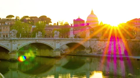 Timelapse of the sunset over Rome Video stock 63208556