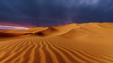 Timelapse of sunset over the sand dunes in the desert Stock Footage 277866401