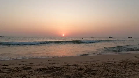 Timelapse Sunset Over the Sea at Phu Quoc Island Vietnam Stock Footage 333614144