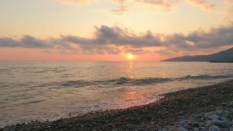 Timelapse of Sunset over the sea, Sochi, Russia Stock Footage 320851010