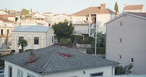 Timelapse of sunset over small mediterranean village Vidéo 141744663