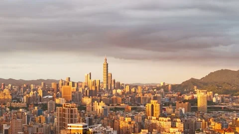Timelapse Sunset Over Taipei Stock Footage 331528877