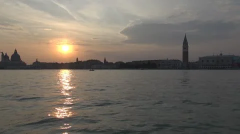 Timelapse of sunset over the Venice, Italy Stock Footage