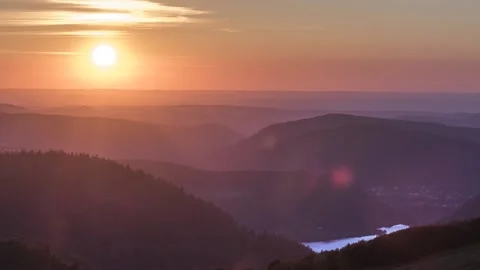 Timelapse Sunset over the Vosges Stock Footage 132572683