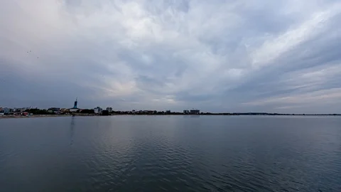 Timelapse Sunset over Water Motion Background Stock Footage 127646286