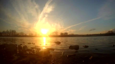 Timelapse sunset at the pond Stock Footage 49093106