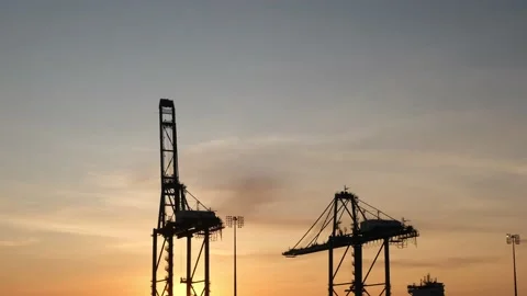 Timelapse sunset in Port Klang Stock Footage 194843518