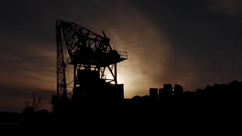 Timelapse sunset in the port Murmansk Stock Footage 106360108