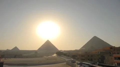 Timelapse of sunset of the Pyramids of Giza in Egypt Vídeo Stock 41603774