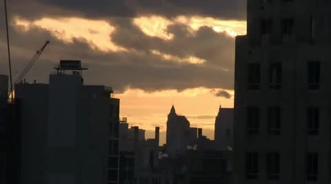 Timelapse of sunset in Queens, NY Video stock 20543079